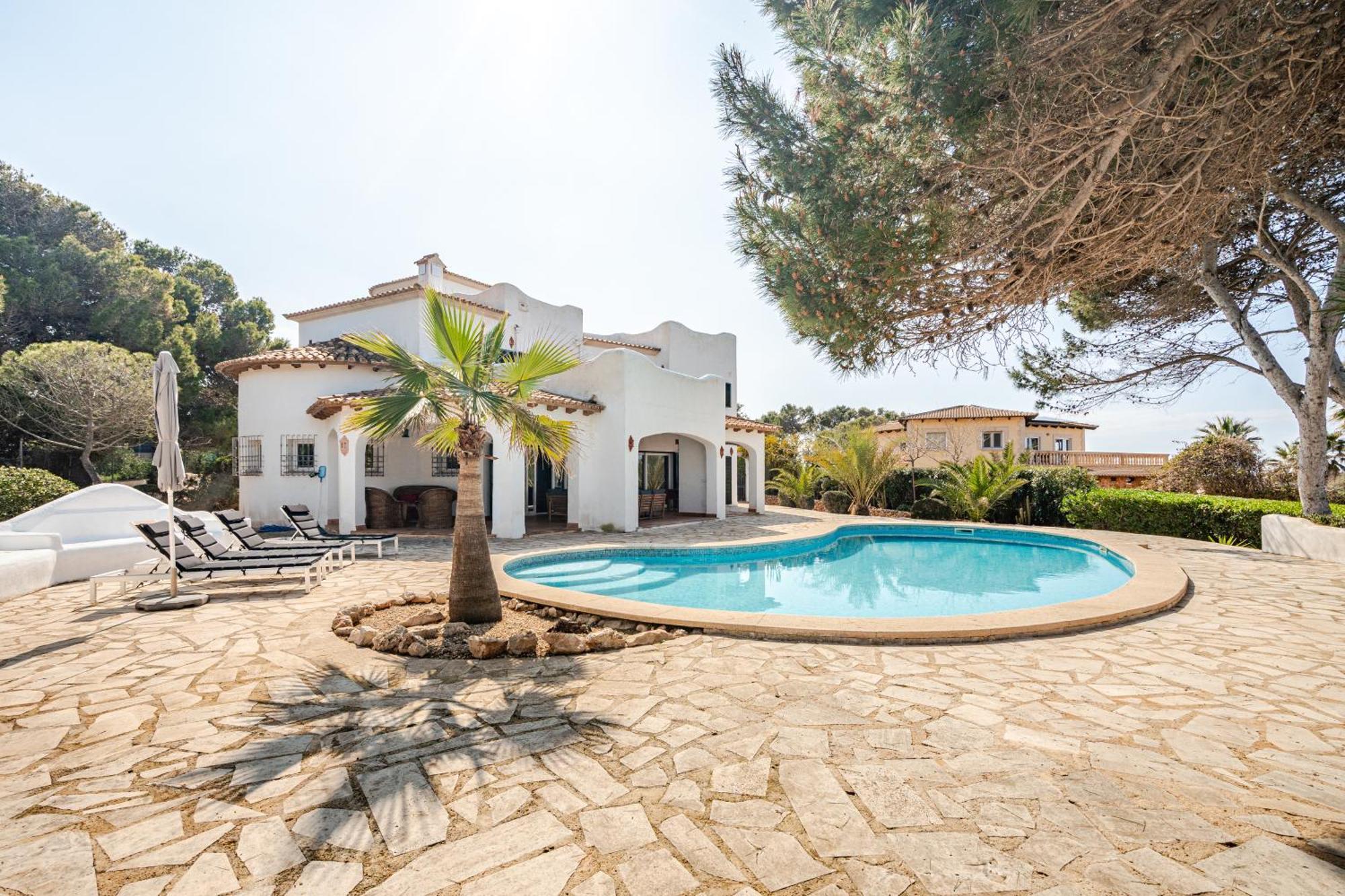 Gigantische Villa Mit Meerblick, Panoramablick & Pool-Oase Cala Pi  Bagian luar foto